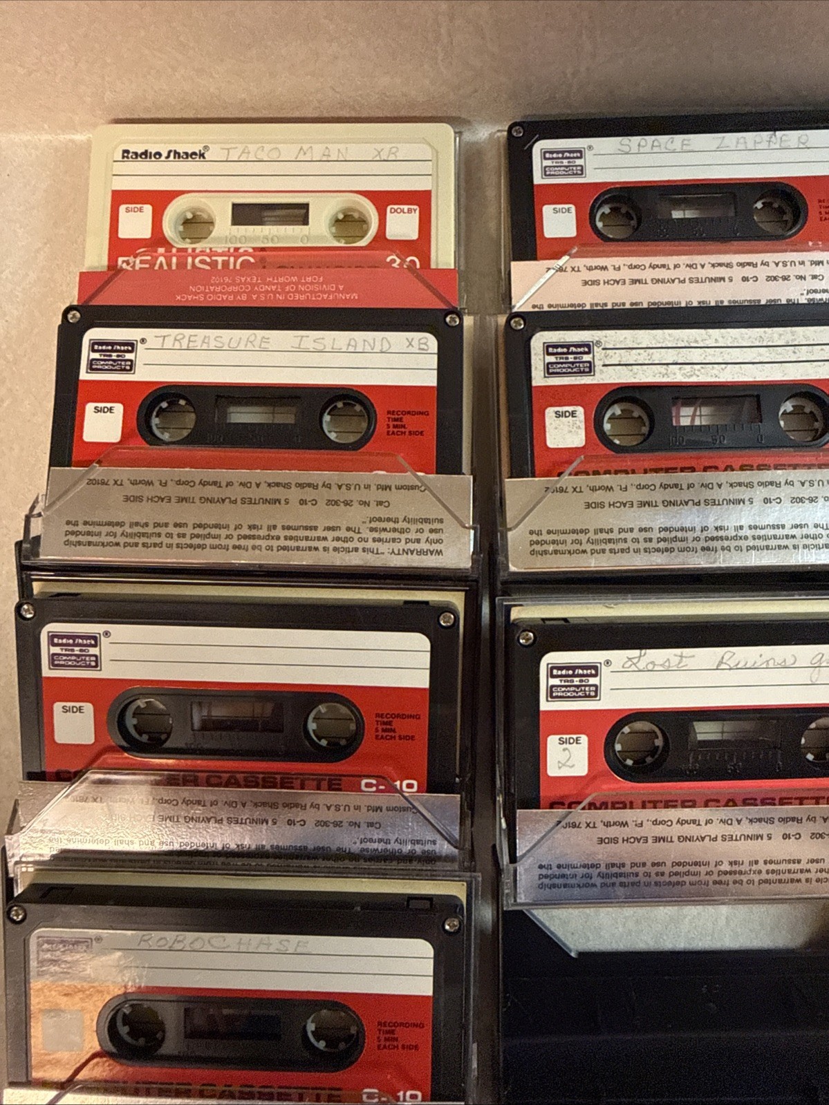 Radioshack C 10, Texas Instruments Cassettes, video Games, Music, How To