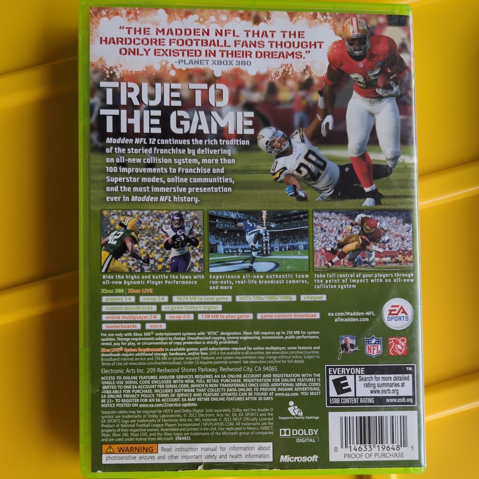 Madden NFL 12 Xbox 360 Tested Complete CIB