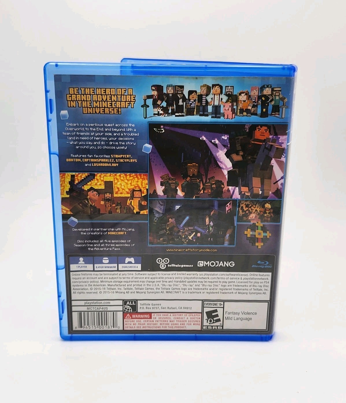 Minecraft: Story Mode – The Complete Adventure (PlayStation 4, 2016) PS4 Works