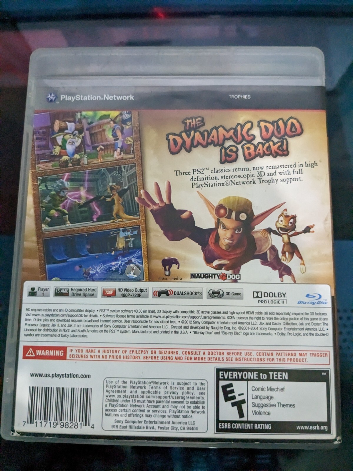 Jak and Daxter Collection (Sony PlayStation 3, 2012) PS3 preowned without manual