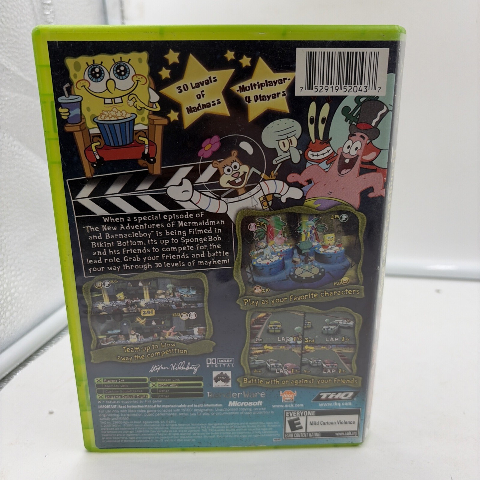 SpongeBob SquarePants Lights Camera Pants (Original Xbox) Complete w/ Manual CIB