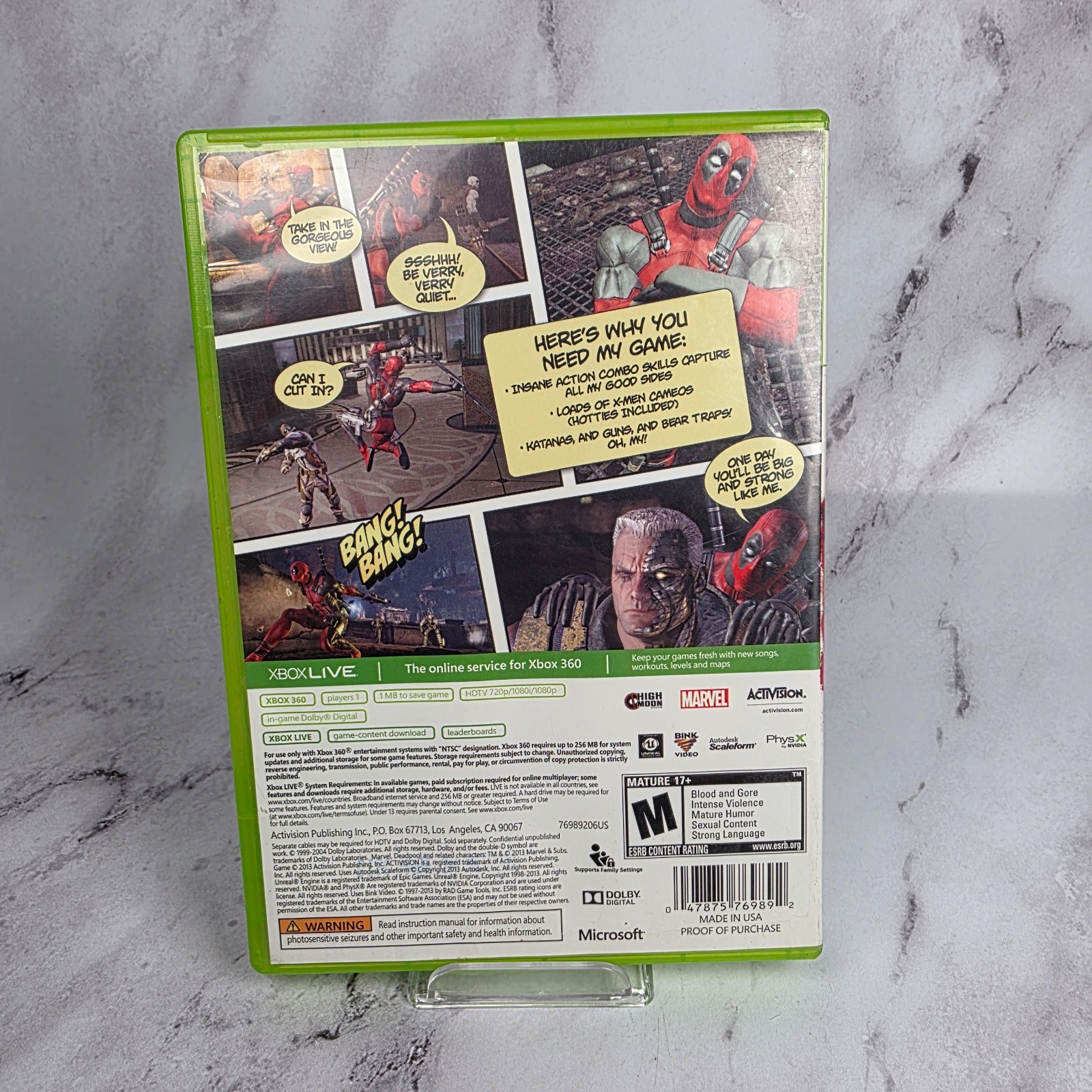 XBOX 360 – Deadpool (Marvel/Activision 2013) No Manual