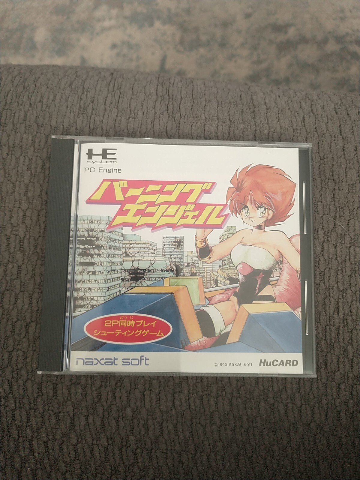 PC Engine Burning Angel Hu Card Vertical Scroll Shooting game US Seller