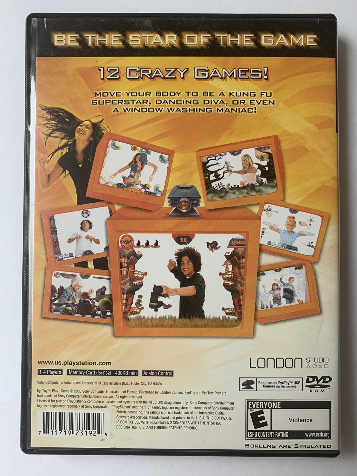 EyeToy: Play (PS2)(CIB- Eye Toy Not Included) Sony PlayStation 2 – SCEA