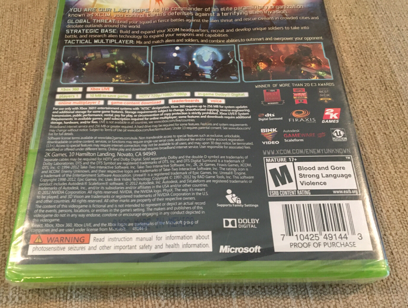 NEW XCOM Enemy Unknown game Microsoft Xbox 360 Factory Sealed