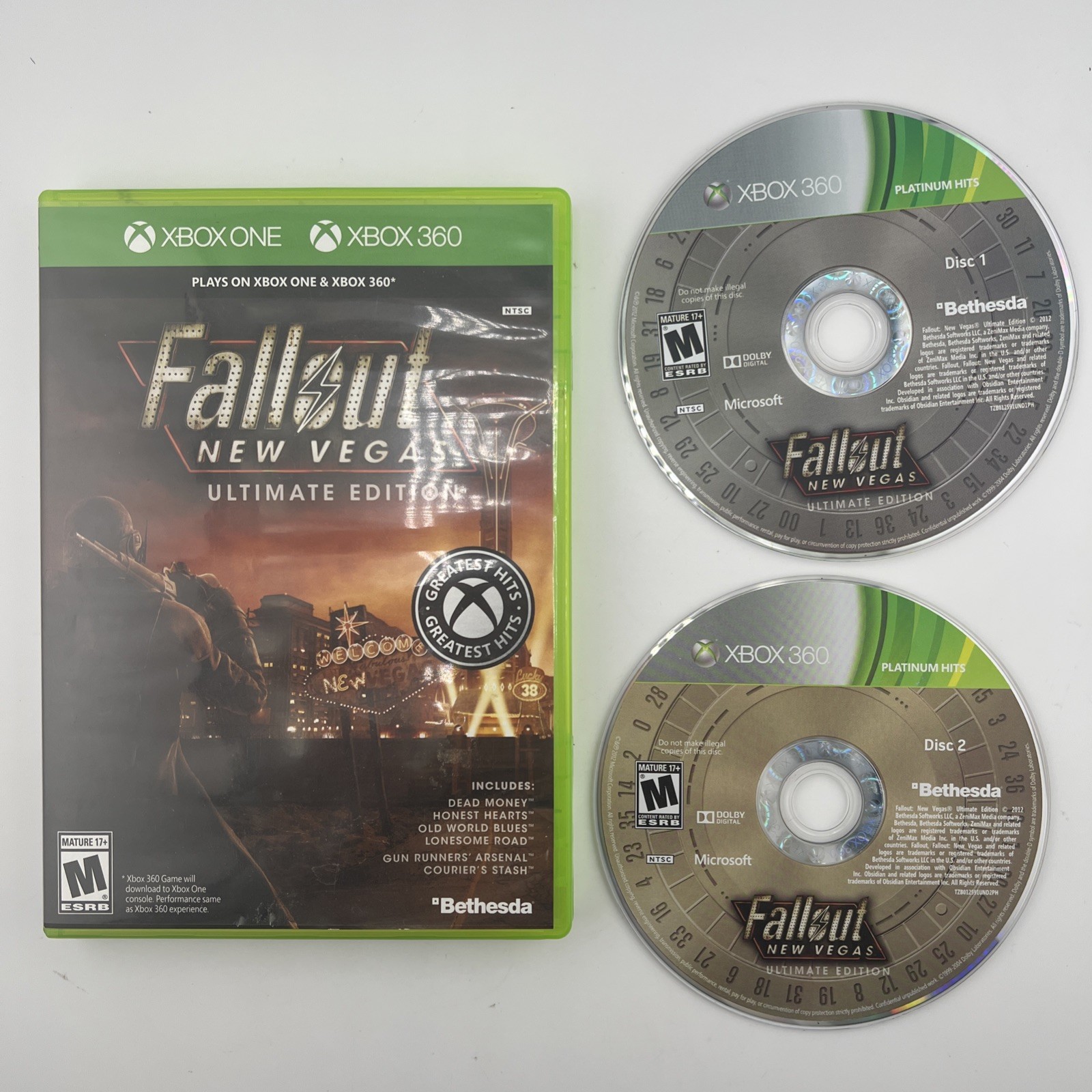 Fallout New Vegas Ultimate Edition (Xbox 360/Xbox One) 2 Disc Case PERFECT DISCS