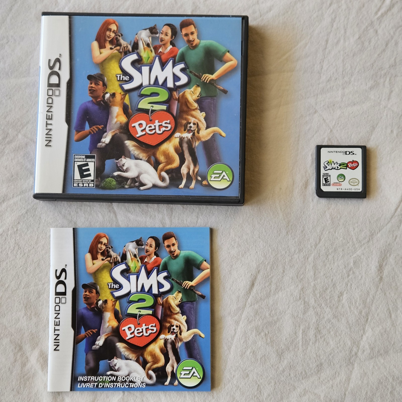 The Sims 2 Pets – Nintendo DS Game Cartridge Manual CIB Tested