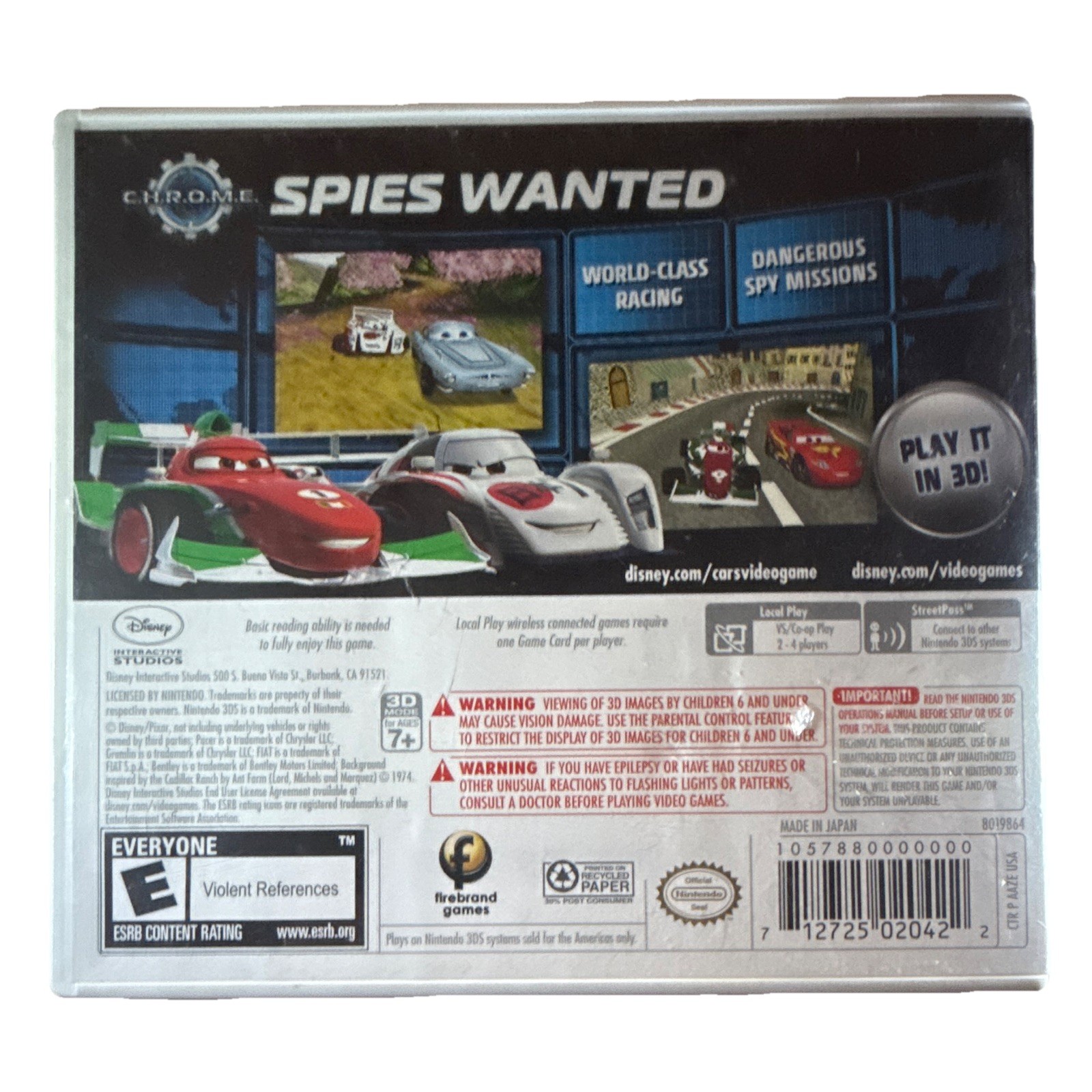 Disney Interactive Studios Cars 2 Nintendo 3DS w/ Case Manual E NTSC-U/C 2011