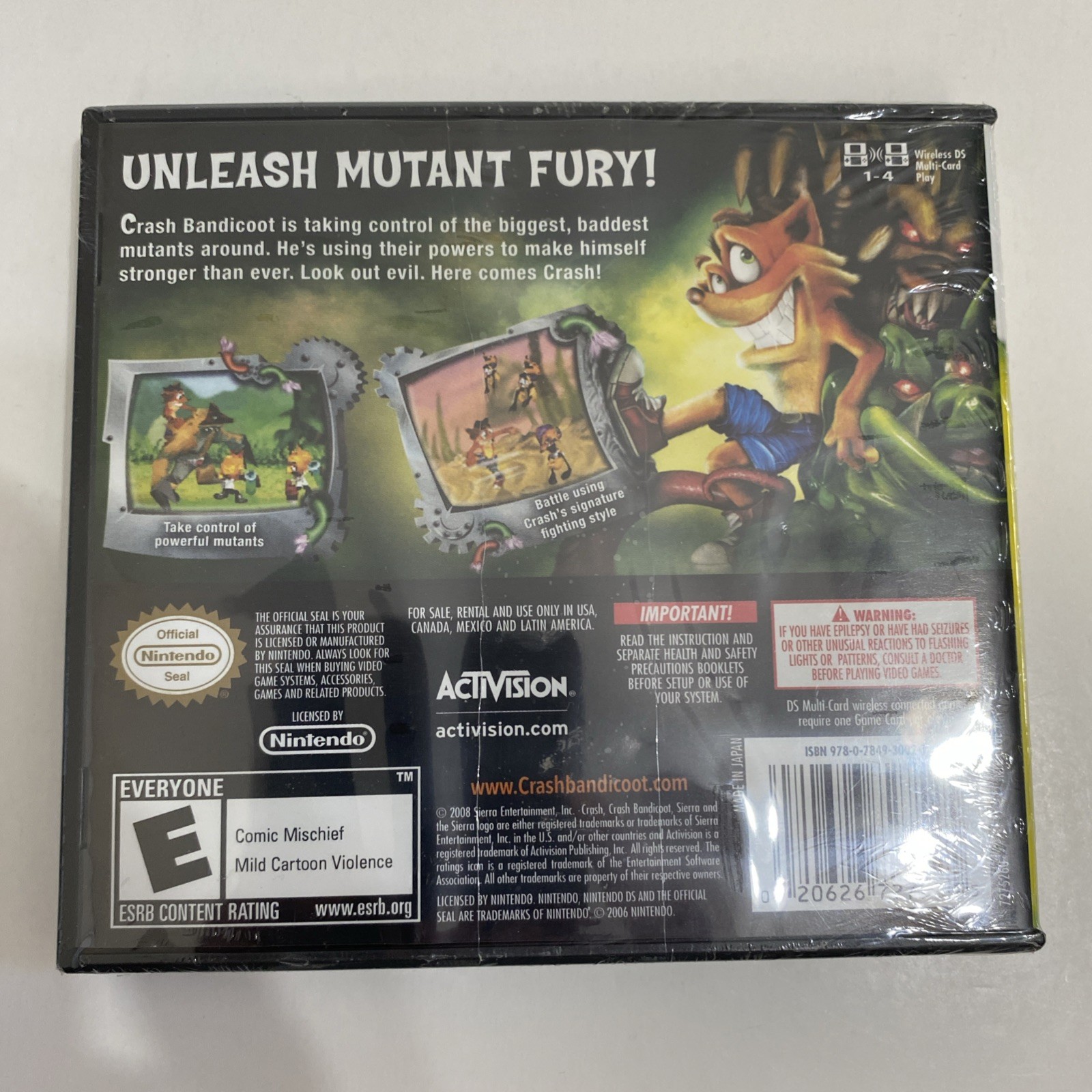 SEALED Crash: Mind Over Mutant Nintendo NEW DS, 2008