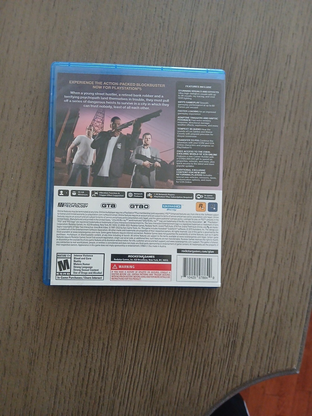 Grand Theft Auto V Standard Edition (Sony PlayStation 5, 2022)