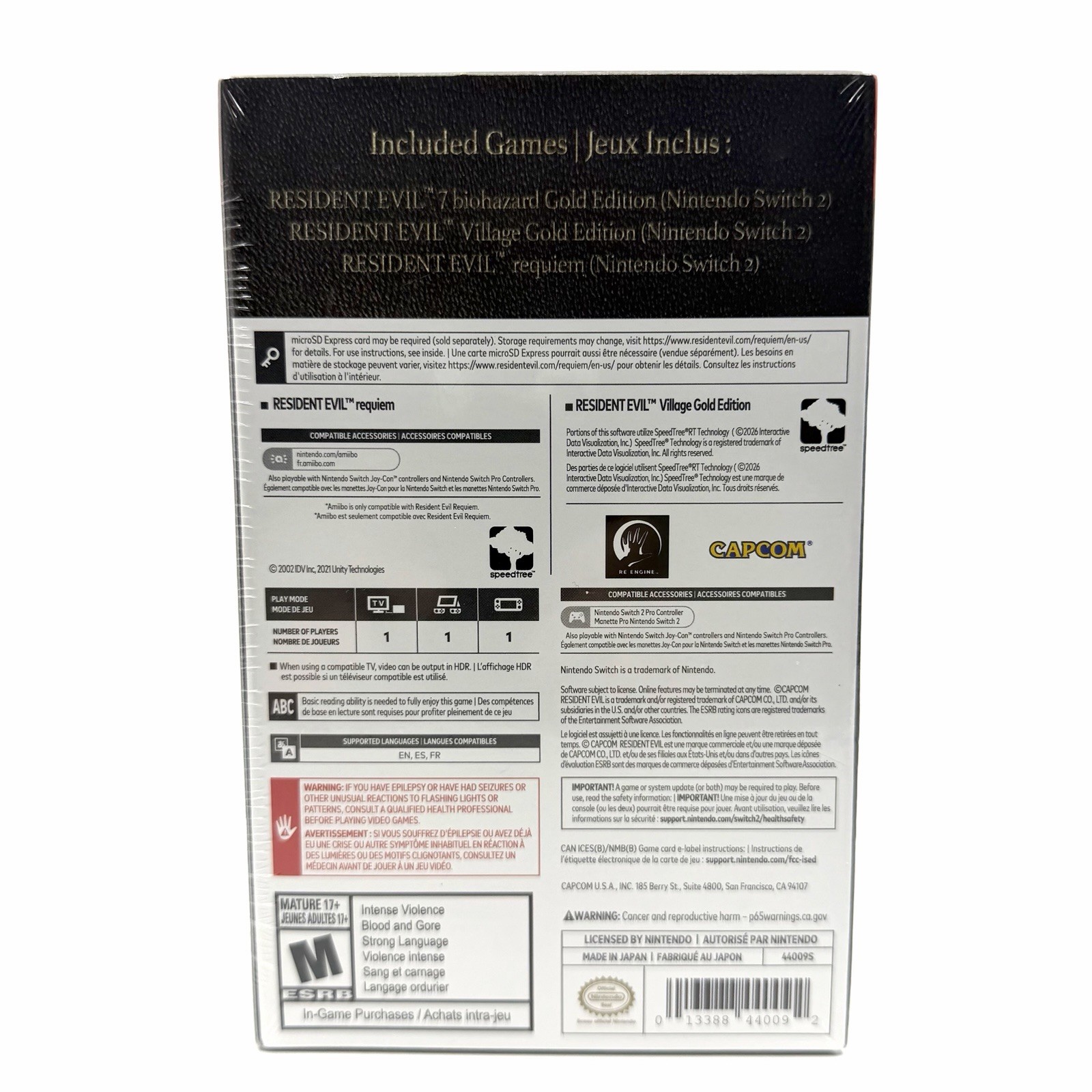 Resident Evil Generation Pack RE 7-9 Nintendo Switch 2 Game Key Card