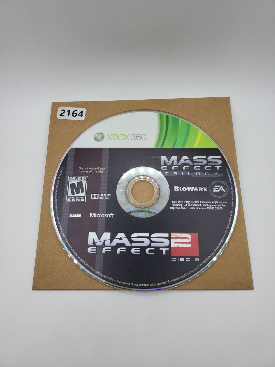 mass effect 2 xbox 360 disc 2 Disk only NO Usps TRACKING