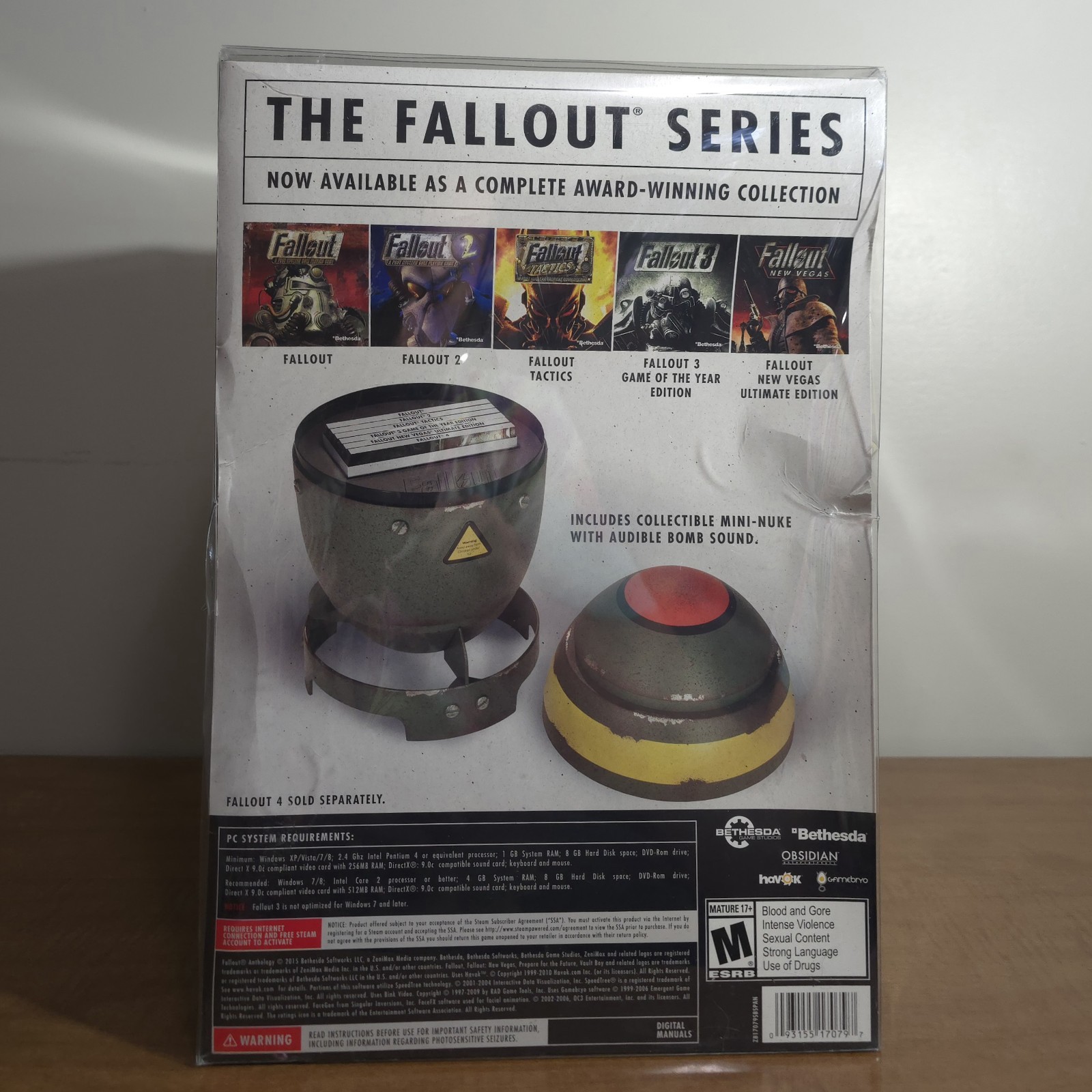 Fallout Anthology PC Mini Nuke 5-Game Physical Disc Set CIB Complete Bomb Sound