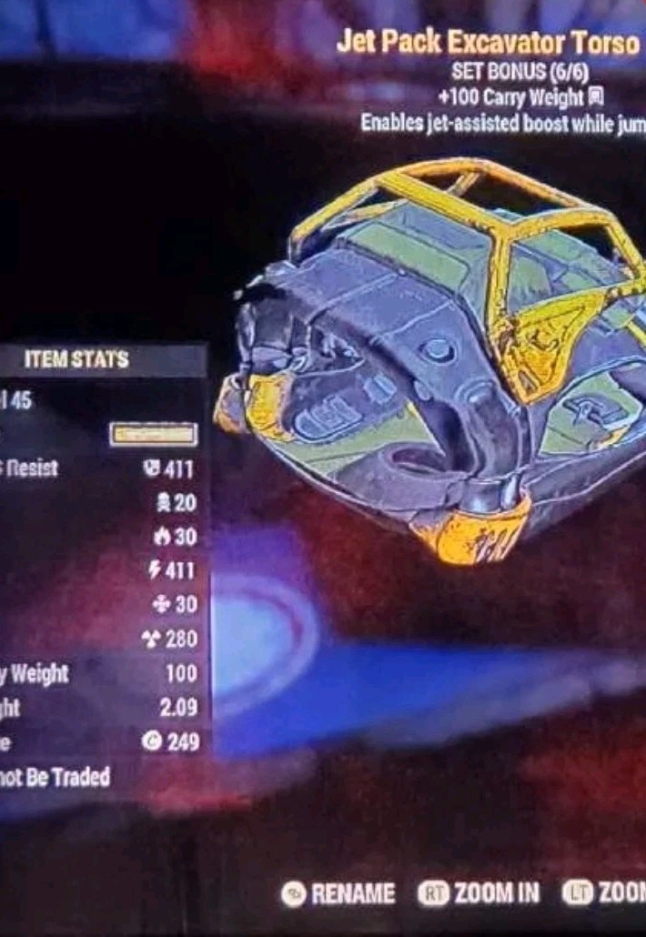 FALLOUT 76 JET PACK EXCAVATOR TORSO PS5 XBOX
