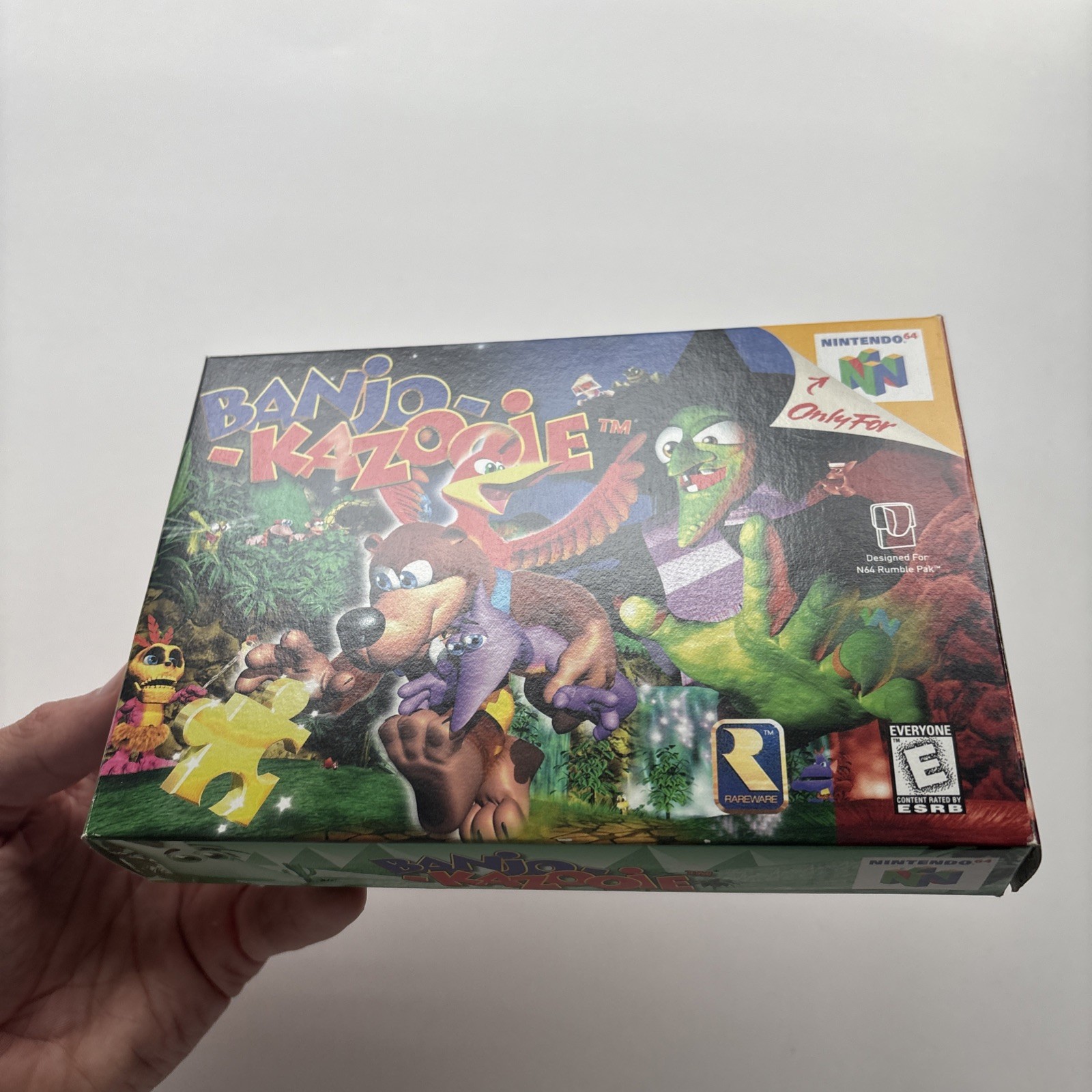 Banjo Kazooie Nintendo 64 N64 Right Facing Rumble 1st Print Complete In Box CIB