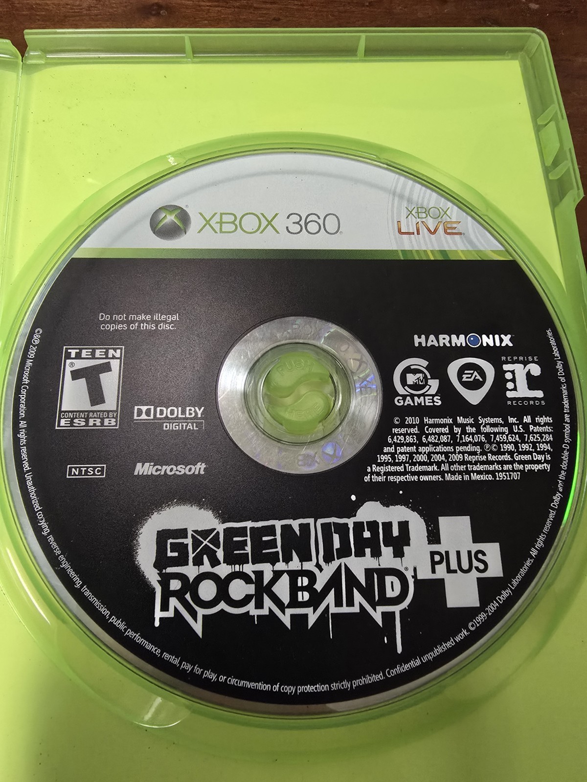 Green Day: Rock Band (Microsoft Xbox 360, 2010) DISC ONLY