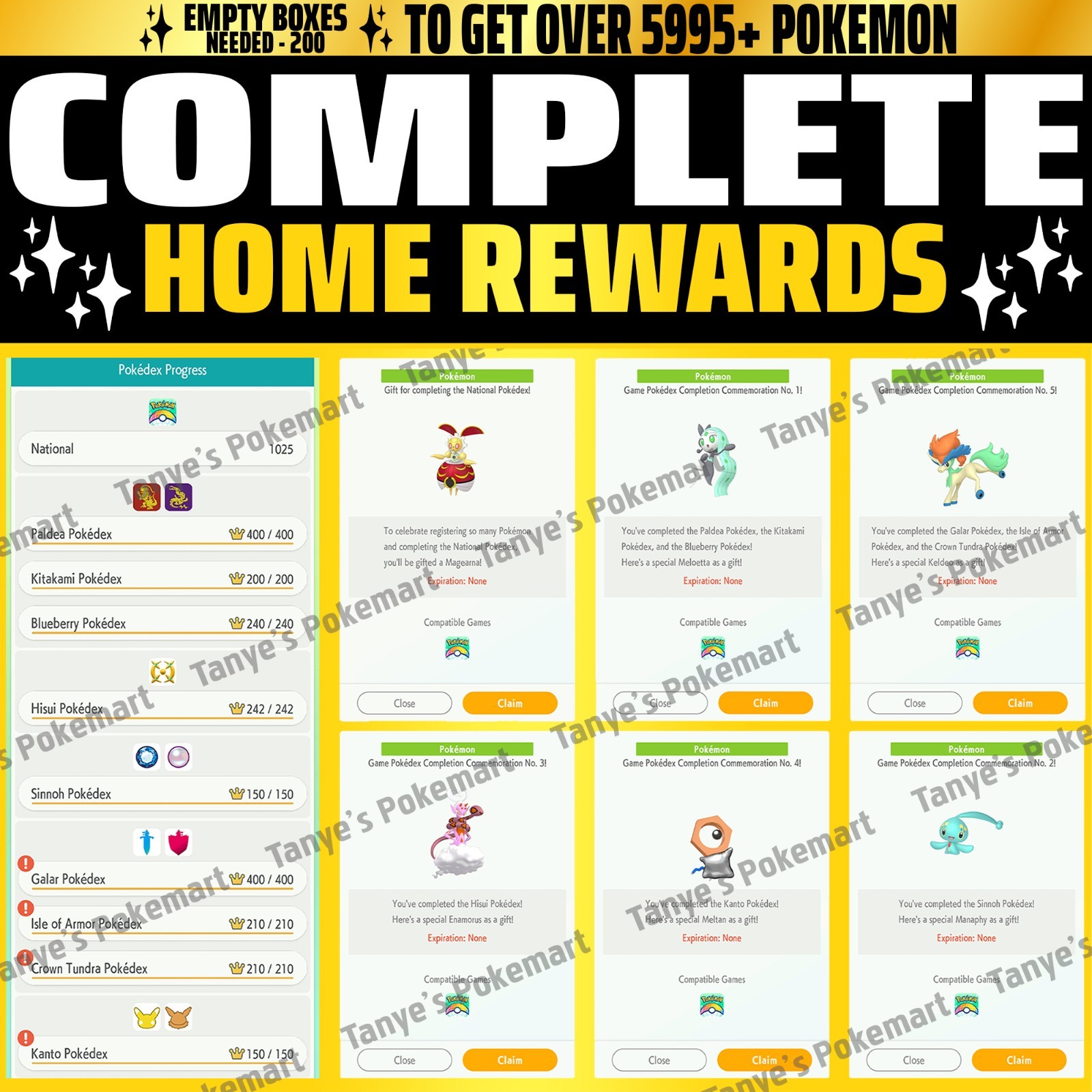 Pokémon HOME🔥COMPLETE Dex – Full Pokédex (Gen 1–9) Update ZA