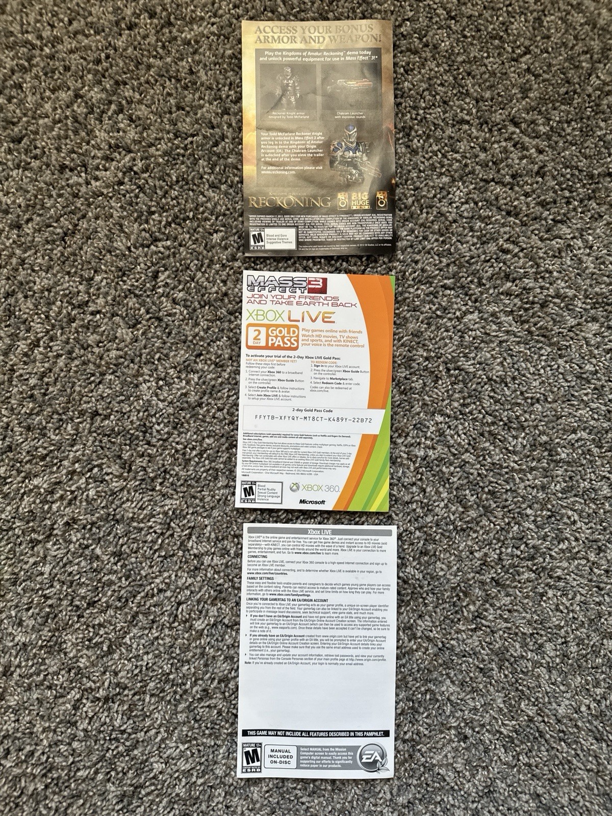 Mass Effect 3 Xbox 360 2-Disc w/ Inserts Tested Xbox One Series X EA BioWare RPG