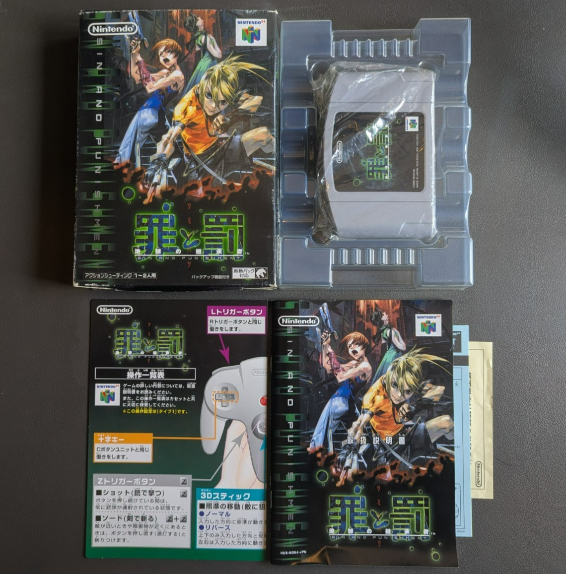 Sin and Punishment – Nintendo 64 Japanese- Tested & Working. CIB manual etc. N64