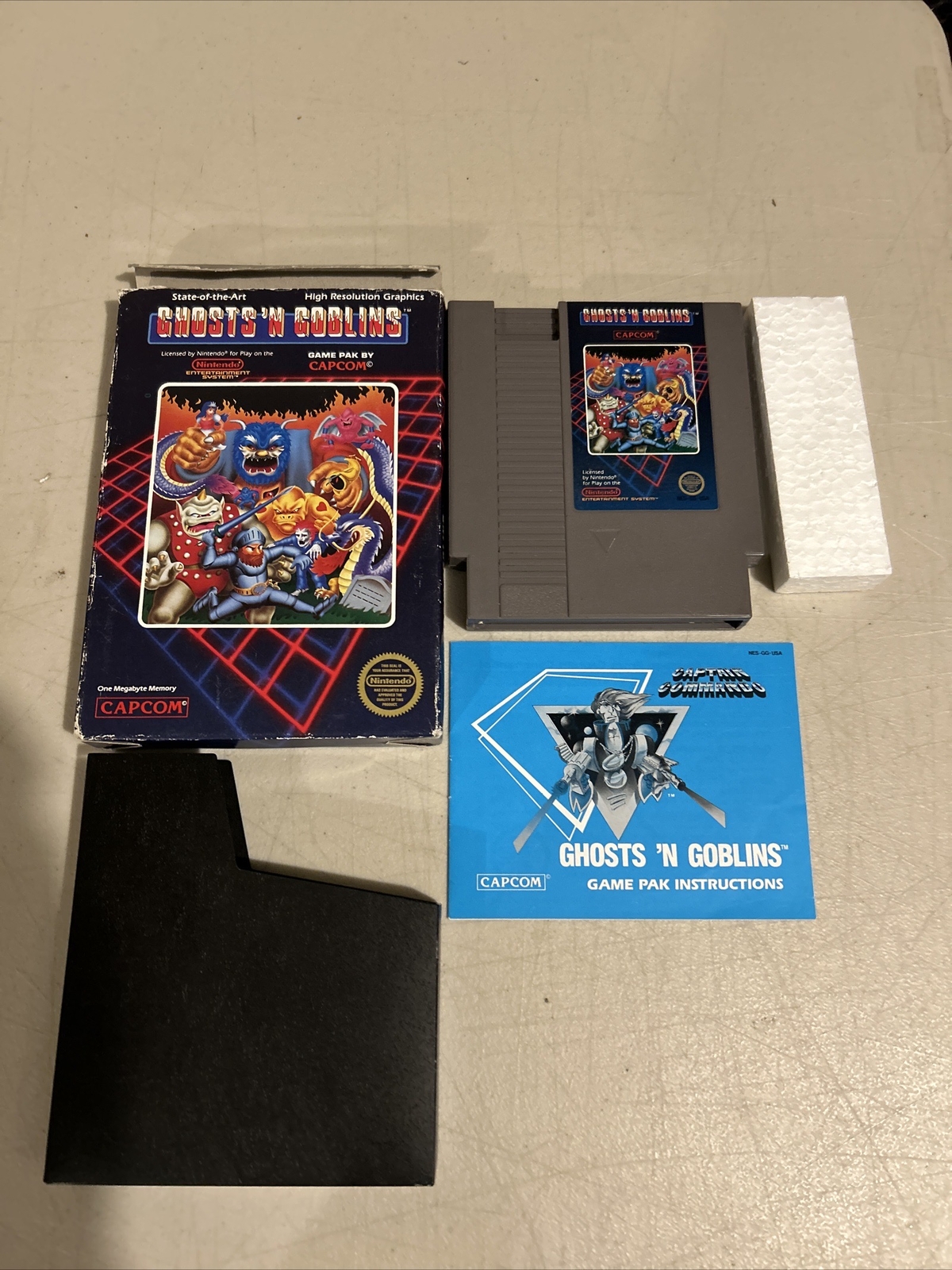Ghosts ‘n Goblins Hangtab Five Screw Nes Regular Nintendo Game Boxed