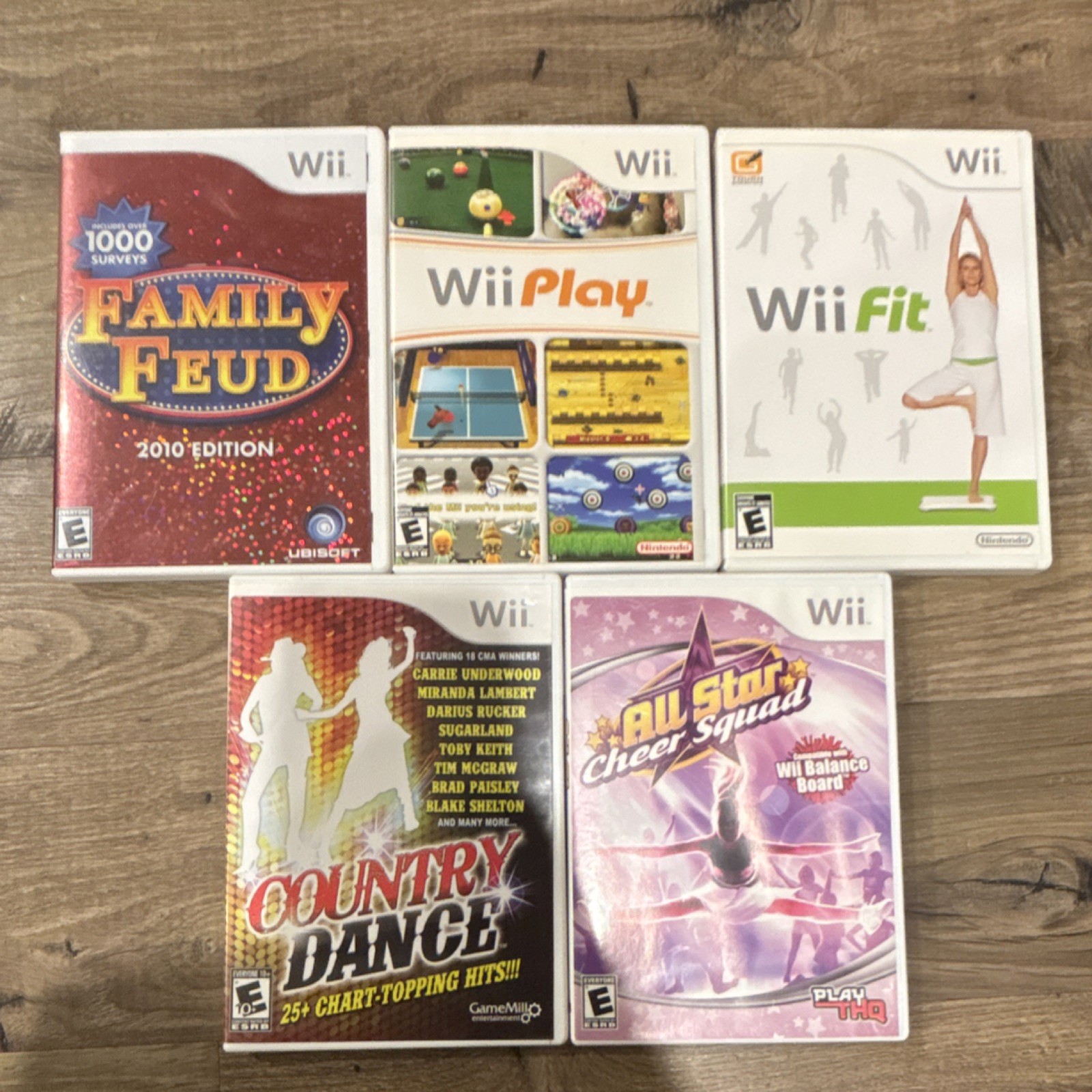 Nintendo Wii Game Bundle Assorted Games 5 Count Complete with Manuals, Tested