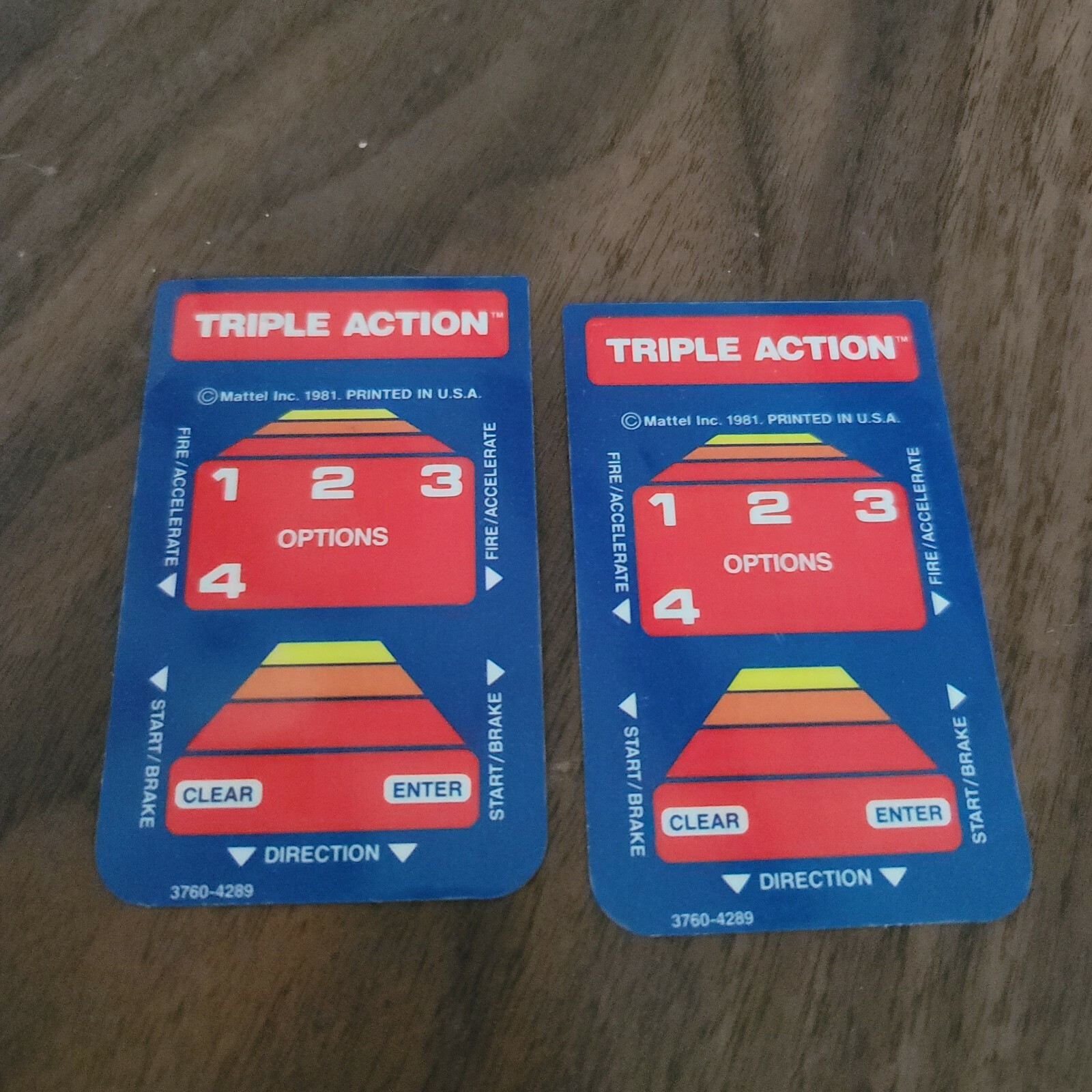 INTELLIVISION TRIPLE ACTION Video Game Cartridge Manual Overlays VTG 1981