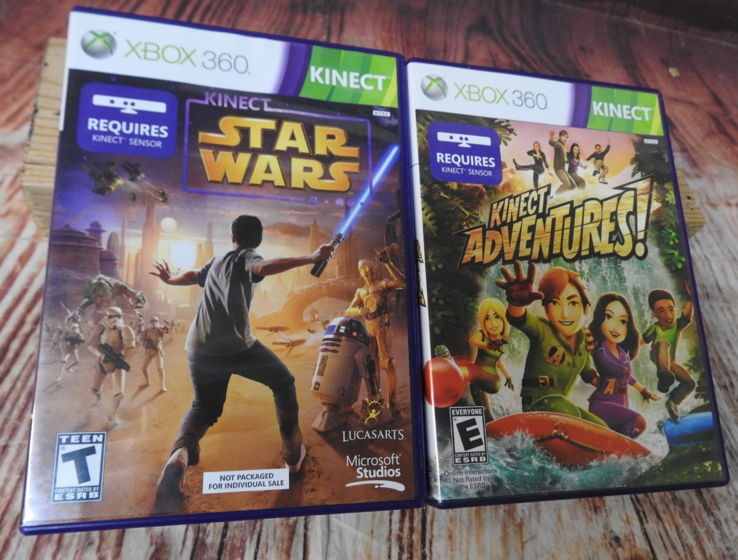 Lot of Complete XBOX 360 Kinect Games Kinect Adventures, Star Wars w/ Demo Disc