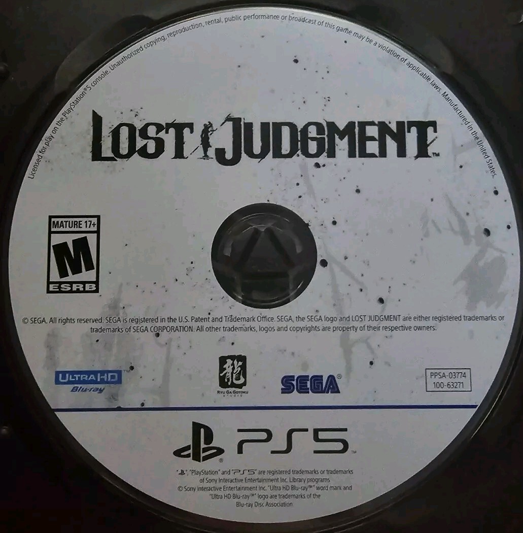 Lost Judgment – Sony PlayStation 5 – PS5 Tested & Working