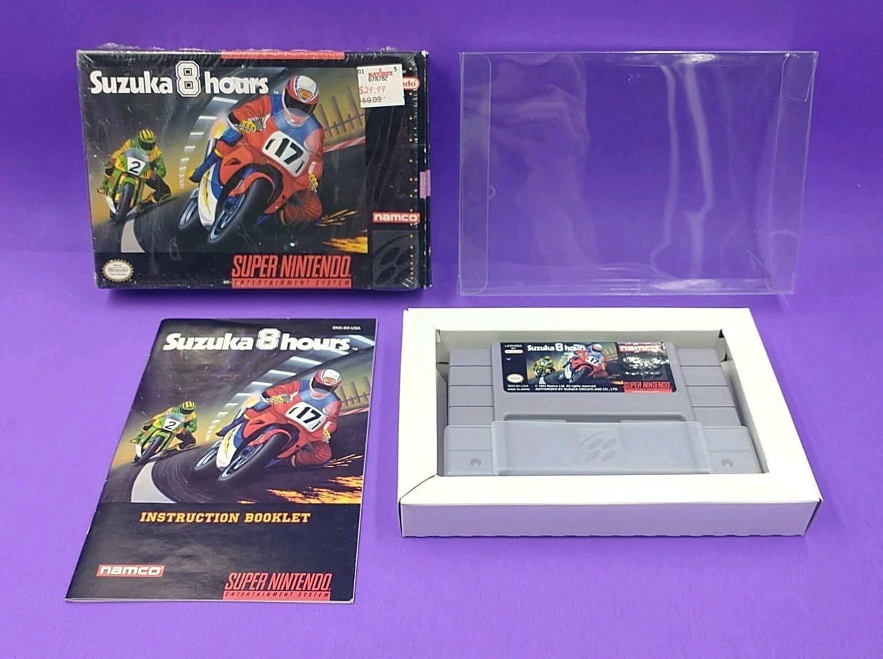 TESTED Suzuka 8 Hours (SNES) CIB – Still in Partial Shrink Wrap ~ SAFE SHIPPING