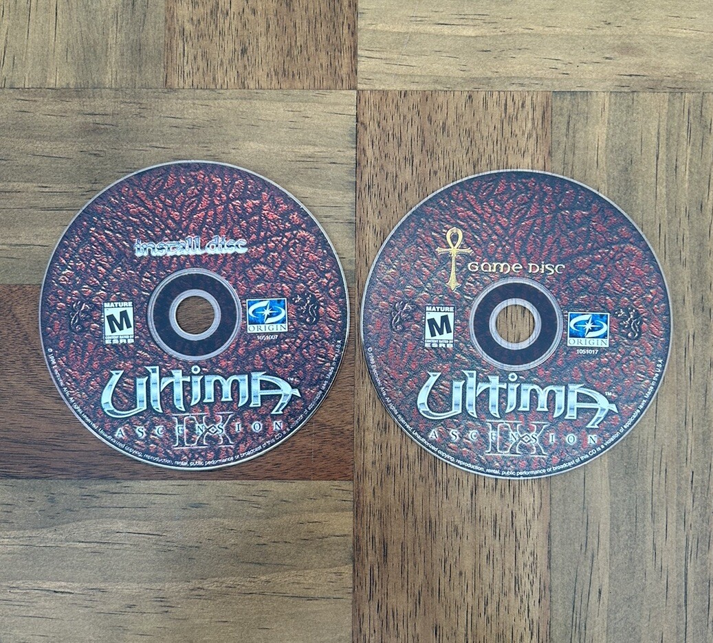 Ultima IX Ascension PC CD ROM 1999 Video Game 2 Disc Set – Disc Only No Box