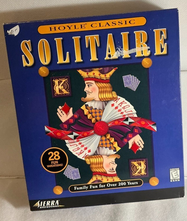 Hoyle Classic Solitaire PC CD-ROM Big Box Game Sierra 1998 Complete CIB Windows