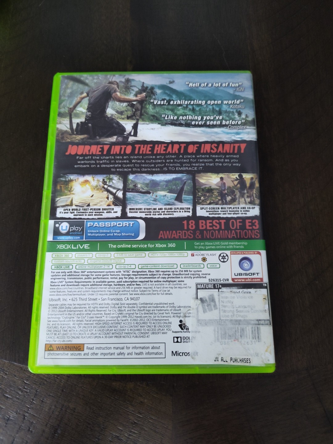 Far Cry 3 (Microsoft Xbox 360, 2012) Complete With Manual