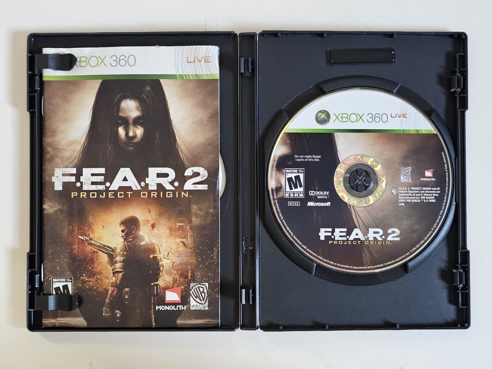 FEAR 2 Project Origin CIB Xbox 360 Complete With Manual, Tested, Clean Disc