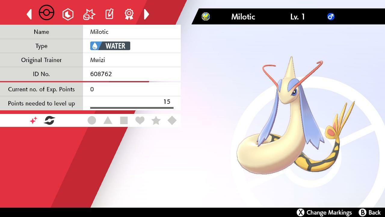 Legitimate 5 Max IV Shiny Milotic With Hidden Ability Pokemon Sword & Shield