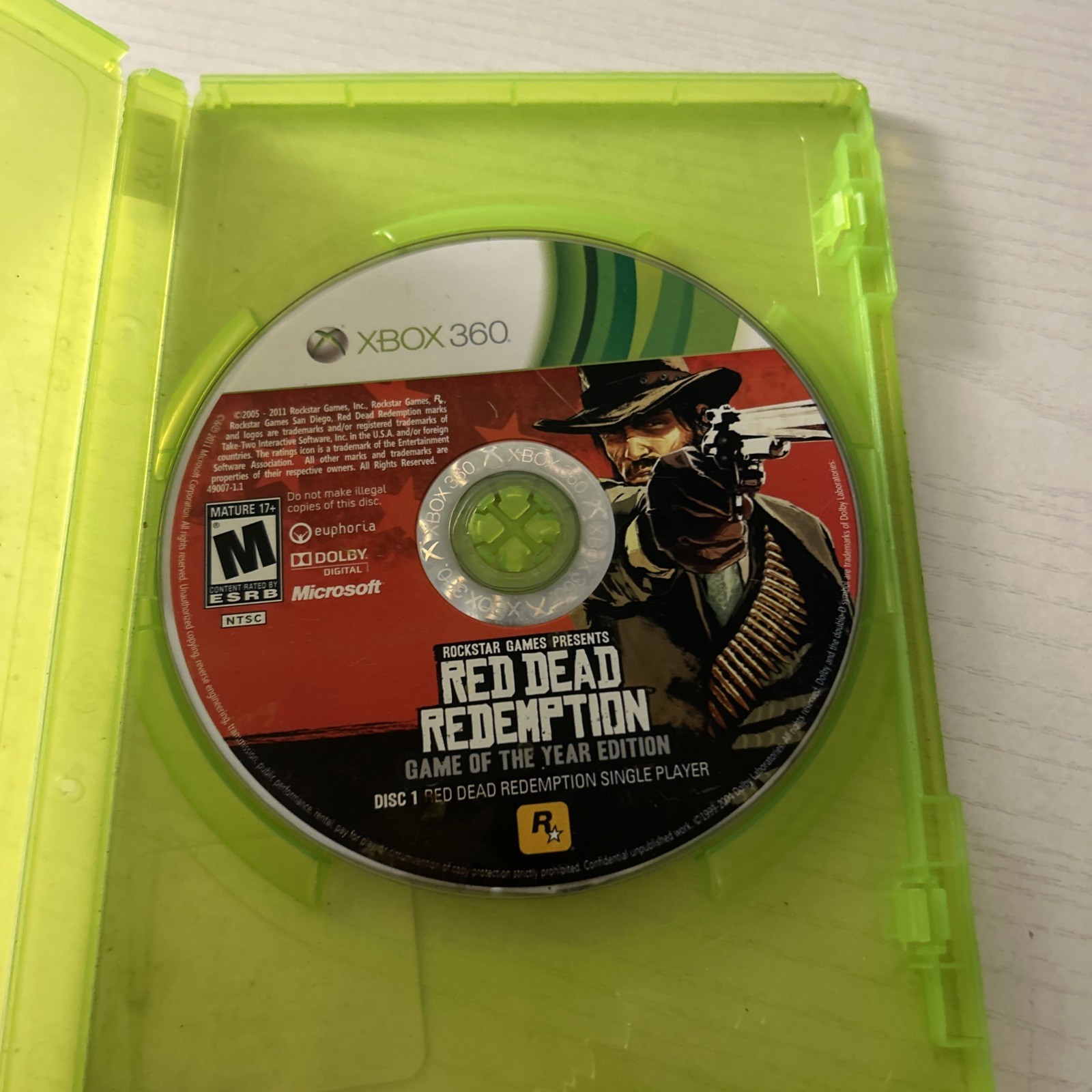 Red Dead Redemption: Game of the Year Edition (Xbox 360, 2010) Disc 1 Only