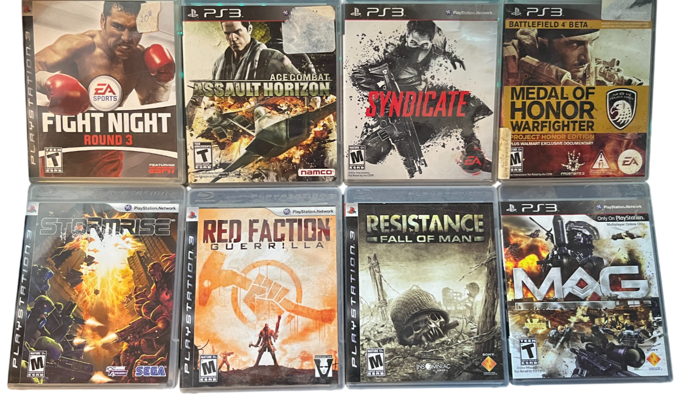 PS3 Game Lot 8 Resistance Ace Combat Syndicate Red Faction Medal of Honor