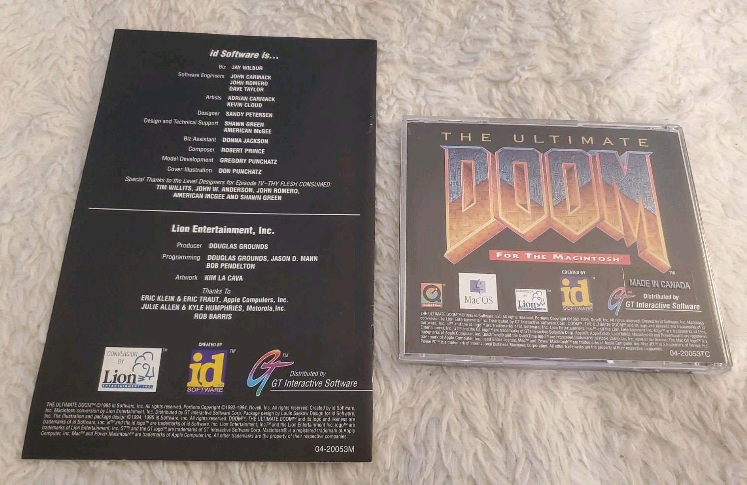 THE ULTIMATE DOOM PC Game CD ROM 1995 ID SOFTWARE Shooter MACINTOSH Excellent