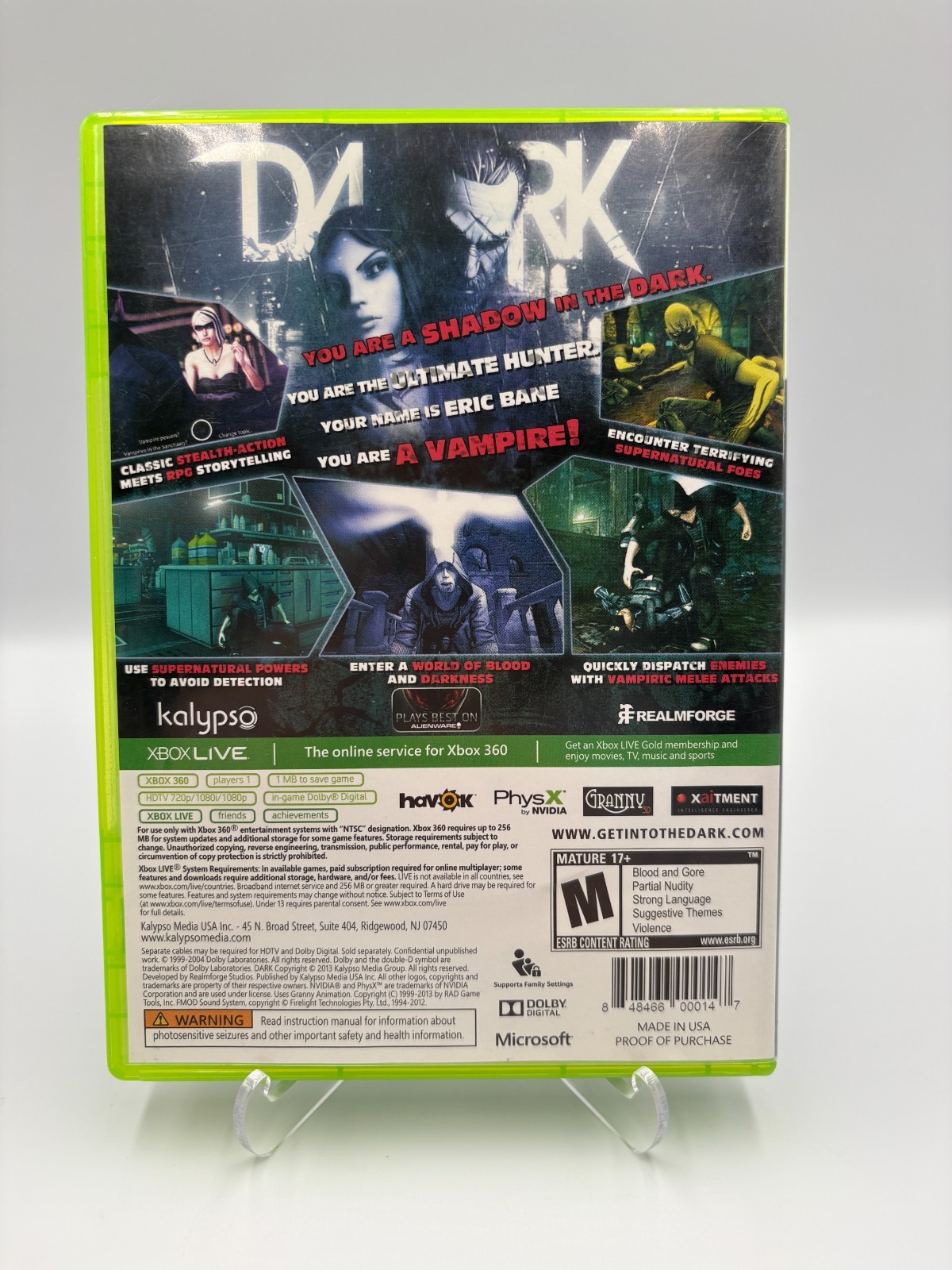 Dark by Kalypso – Microsoft Xbox 360 – Tested Working – Free Shipping