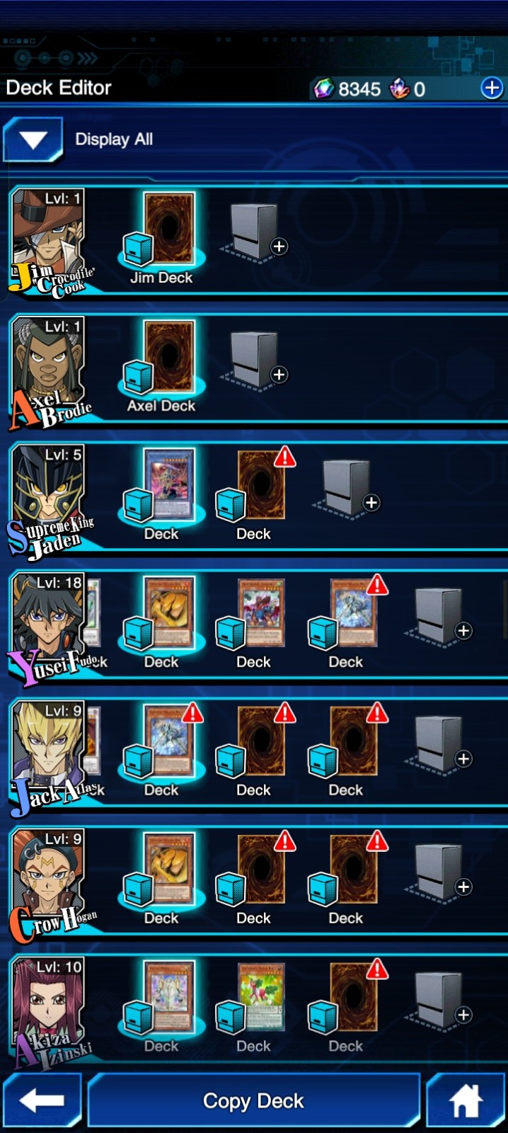 YU GI OH DUEL LINKS IOS, ANDROID, 111 characters, ,9485 gems, 21 decks, 821 box