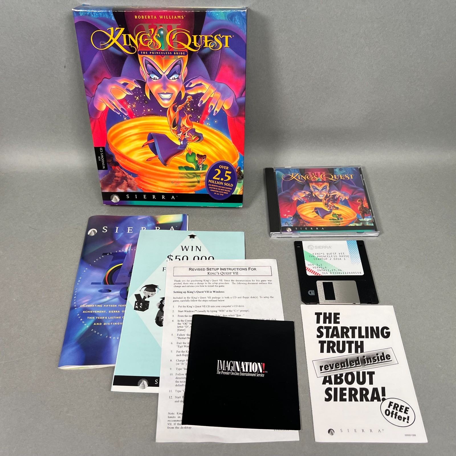 COMPLETE King’s Quest VII 1994 IBM-PC CD-ROM Windows Sierra Big Box CIB Vintage