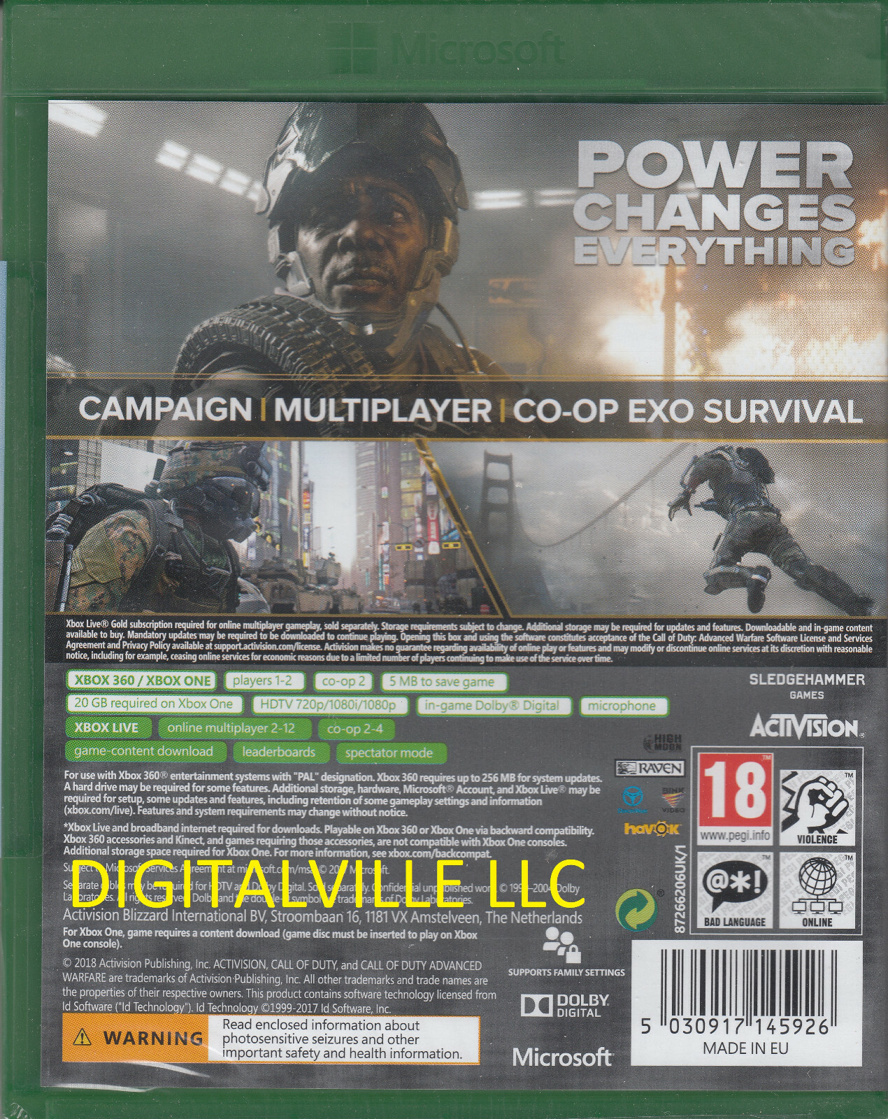 Call of Duty Advanced Warfare Xbox One and Xbox 360 Brand New Factory Sealed