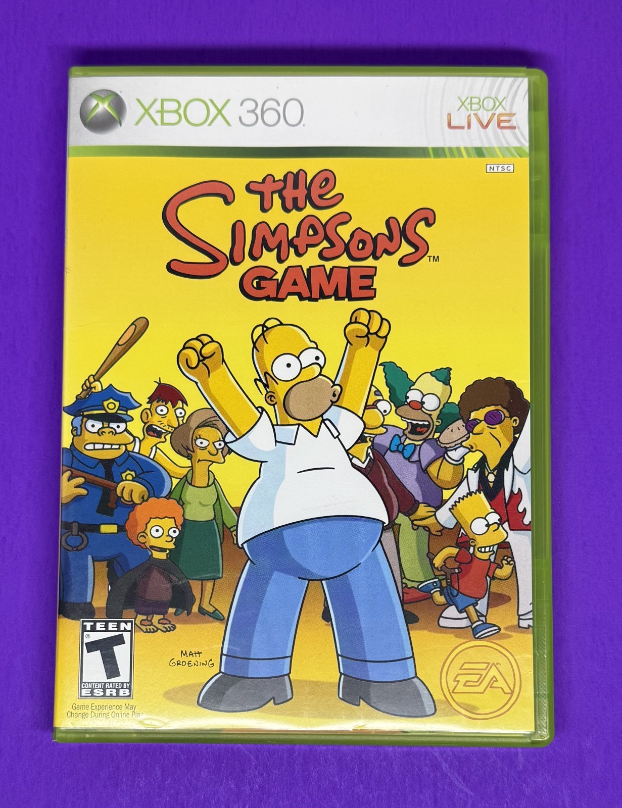 The Simpsons Game (Microsoft Xbox 360, 2007) Complete w/ Manual & Poster Tested!