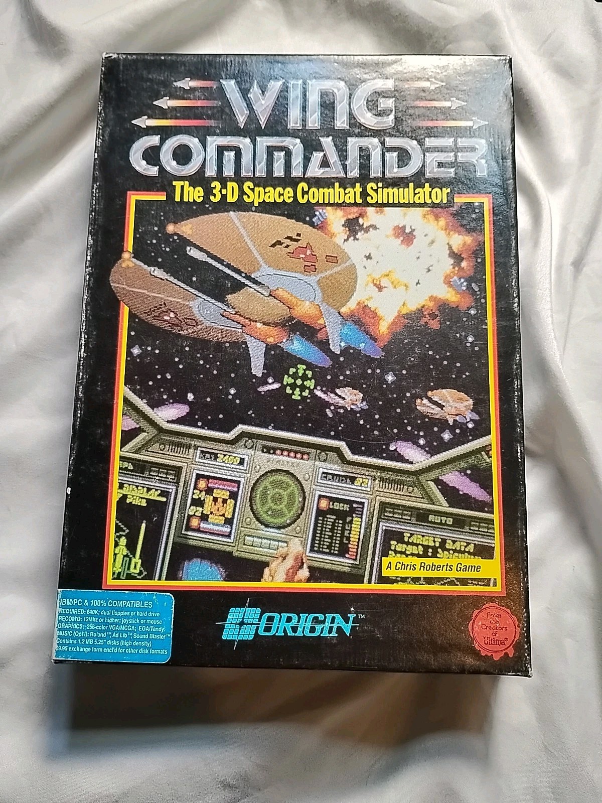 Wing Commander Original Origin PC Big Box 1990 IBM 5.25″ Disks DOS RARE +Wc2/Cd