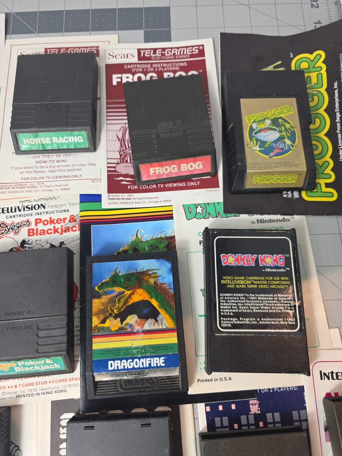 Lot Of 27 Intellivision Game Cartridges Most Manuals Donkey Kong Truckin Frogger