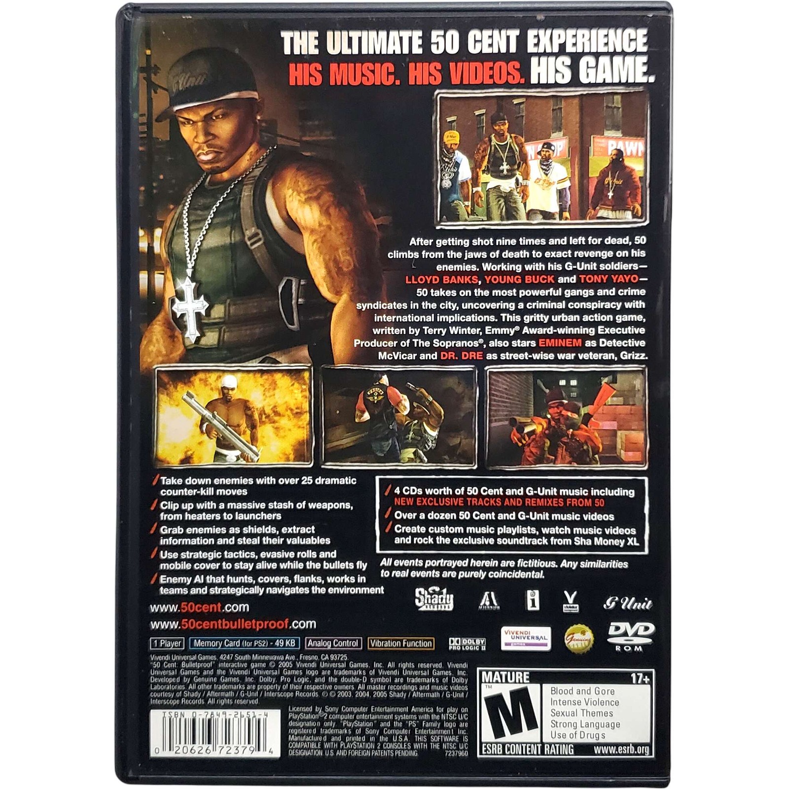 50 Cent Bulletproof – Sony Playstation 2 PS2 Tested 1Y Guarantee