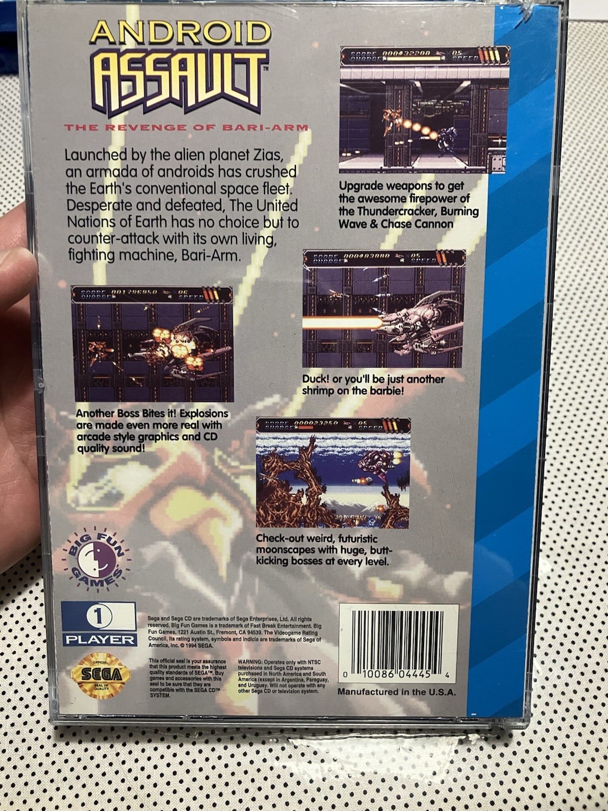Android Assault CIB Manual W/ Registration Card Complete Sega CD Game Authentic