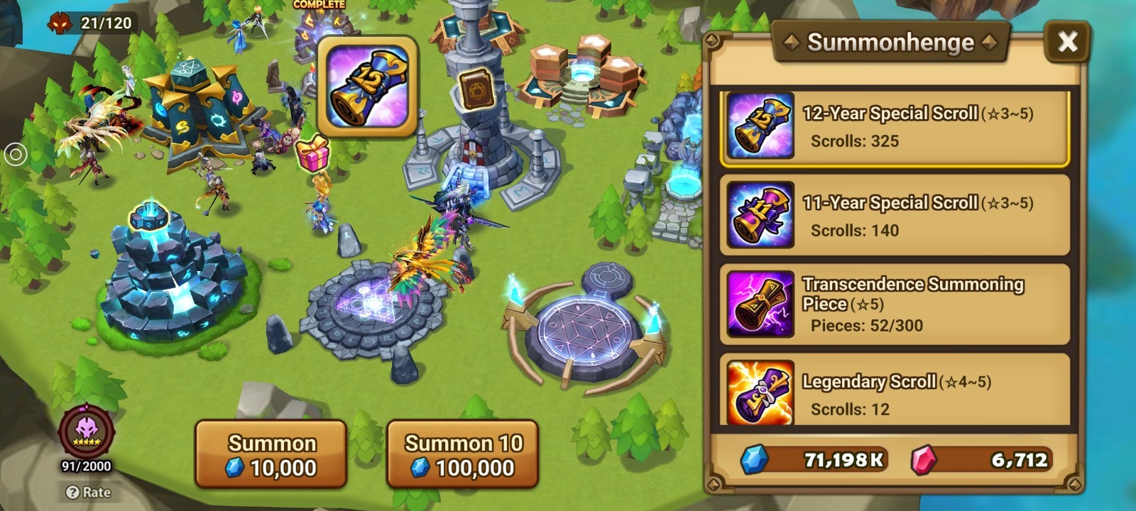 Summoners War Global/EU scroll accounts 2LD5 / 450+ 11/12Y / 10+ LS / 750+ MS