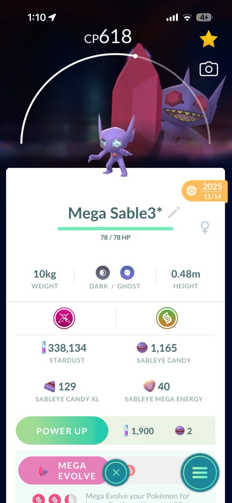 Pokemon GO Dynamax Sableye