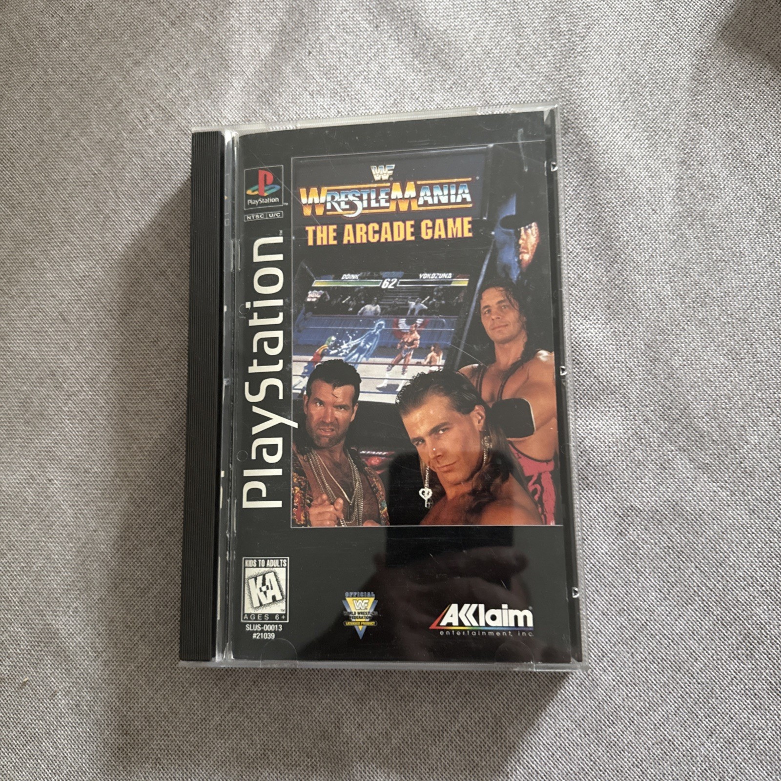 WWF WrestleMania the Arcade Game Sony Playstation PS1 Complete Long Box Reg Card