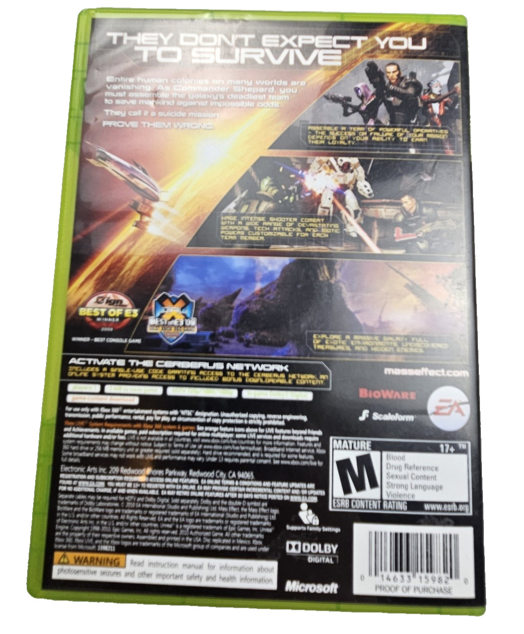 Mass Effect 2 (Microsoft Xbox 360, 2010) Complete w/ Manual
